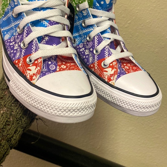 Converse rare rainbow pride all stars tapestry paisley high top sneakers - Picture 2 of 14